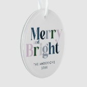 Vrolijke en heldere typografie Modern Kerstmis Ornament (voorkant)