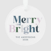 Vrolijke en heldere typografie Modern Kerstmis Ornament (achterkant)