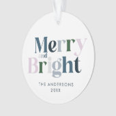 Vrolijke en heldere typografie Modern Kerstmis Ornament (voorkant)