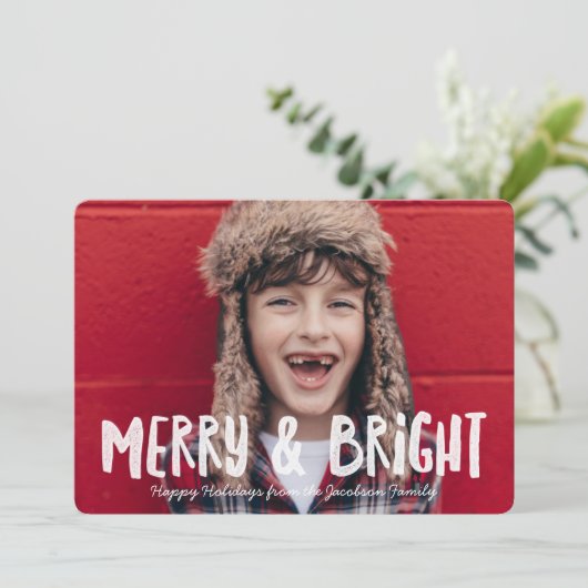  vrolijke en heldere vakantie fotokaart feestdagenkaart (Staand voorkant)