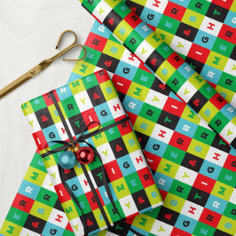 Vrolijke en heldere vierkanten van kleurrijke Type Cadeaupapier