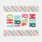 Vrolijke en heldere Vrolijke Vakantie Fleece Deken (Voorkant (Horizontaal))