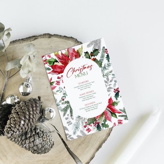 Vrolijke en heldere Waterverf kerstbotanicals Kaart