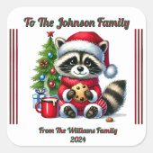 Vrolijke en kleurrijke Sticker voor kerstcadeaus (Voorkant)