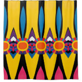 Vrolijke en levendige Abstracte symmetrie Douchegordijn (Voorkant)