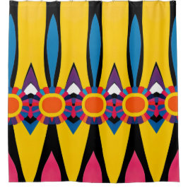 Vrolijke en levendige Abstracte symmetrie Douchegordijn