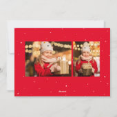 Vrolijke en magische kerstboom rode foto feestdagenkaart (Achterkant)
