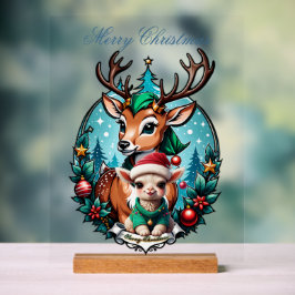 Vrolijke en uitnodigende kerstillustratie acryl bord