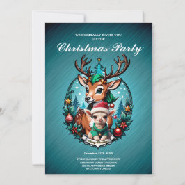 Vrolijke en uitnodigende kerstillustratie kaart