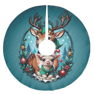 Vrolijke en uitnodigende kerstillustratie kerstboom rok