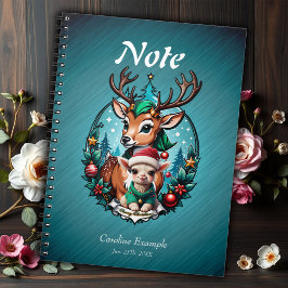 Vrolijke en uitnodigende kerstillustratie notitieboek