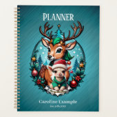 Vrolijke en uitnodigende kerstillustratie planner (Voorkant)