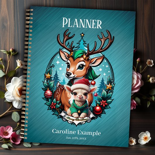 Vrolijke en uitnodigende kerstillustratie planner