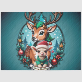 Vrolijke en uitnodigende kerstillustratie tissuepapier
