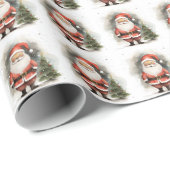 "Vrolijke en vreugdevolle Kerstman, Kerstboom Cadeaupapier (Rol Hoek)