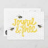Vrolijke en vrije bijen briefkaart (Voorkant / Achterkant)