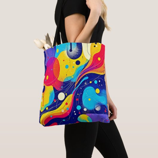 Vrolijke Energy Flow Art Tote Bag (Dichtbij)