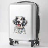 Vrolijke Engelse Setter-hond Sticker (Koffer)