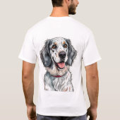 Vrolijke Engelse Setter-hond T-shirt (Achterkant)