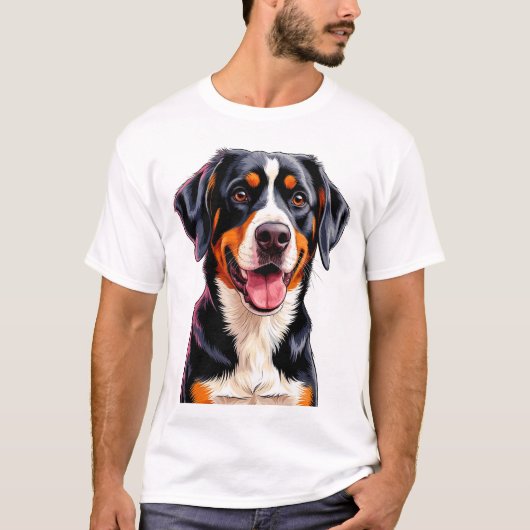 Vrolijke Entlebucher Berghond T-shirt (Voorkant)