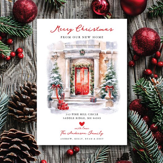 Vrolijke Entree Kerst Nieuwe Huis Verhuizen Aankondiging