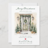 Vrolijke Entryway Christmas New Home Verhuizen Aankondiging (Voorkant)