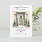Vrolijke Entryway Christmas New Home Verhuizen Aankondiging (Staand voorkant)