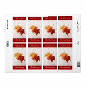 Vrolijke esdoorn bladeren wijn fles etiketten (Full Sheet)