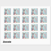 Vrolijke Ezel Stemherinnering Vierkante Sticker (Vel)