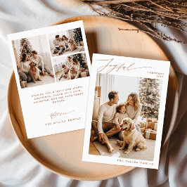 Vrolijke familie Kerstmis Foto Huisdier Hondenvaka Kaart