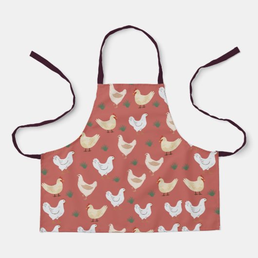 Vrolijke Farmyard Chicken Kinder Schort (Voorkant)