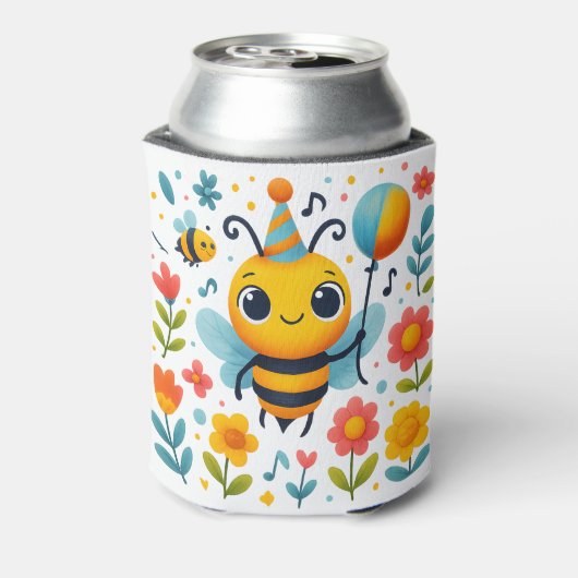 Vrolijke Feestbij Blikje Koeler (Blikje Achterkant)