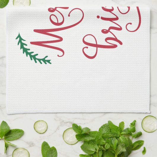 vrolijke feestdag theedoek (Gevouwen)