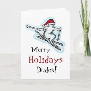 Vrolijke Feestdagen Dudes leuke ski kerstkaarten Kaart