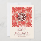 Vrolijke Feestdagen Foto Moderne Krachtige Rode Bl Feestdagenkaart (Voorkant)