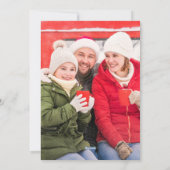 Vrolijke Feestdagen Foto Moderne Krachtige Rode Bl Feestdagenkaart (Achterkant)