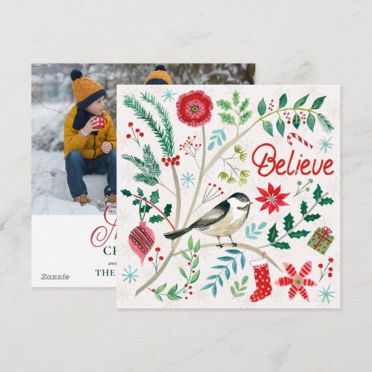 Vrolijke Feestdagen - Geloof Feestdagenkaart (Voorkant / Achterkant)