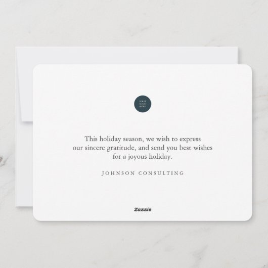 Vrolijke Feestdagen Moderne Kerstballen en Denneng Feestdagenkaart (Achterkant)