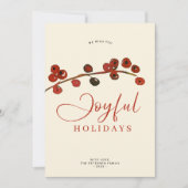 Vrolijke feestdagen rode bessen Kerstmis niet-foto Feestdagenkaart (Voorkant)