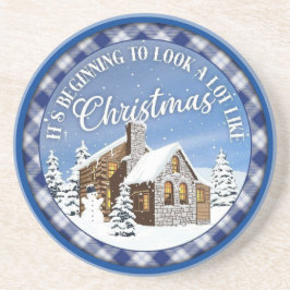 Vrolijke feestdagvreugde zandsteen onderzetter