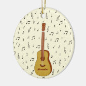 Vrolijke feestelijke gitarist Music Note Design Keramisch Ornament (Links)