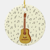 Vrolijke feestelijke gitarist Music Note Design Keramisch Ornament (Achterkant)