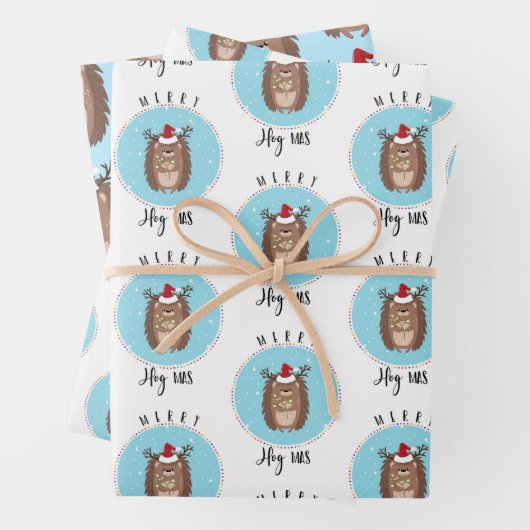 vrolijke feestelijke kerst met een grap inpakpapier vel (In situ)