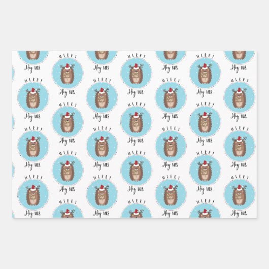 vrolijke feestelijke kerst met een grap inpakpapier vel (Voorkant)