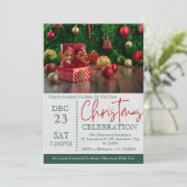 Vrolijke feestelijke kerstviering vakantie kaart (Staand voorkant)