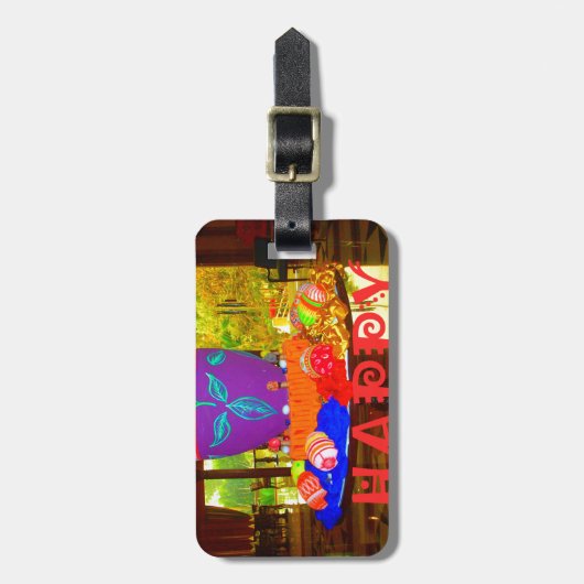 Vrolijke Feestelijke Lente Pasen Kleurrijke Eieren Bagagelabel (Voorkant verticaal)