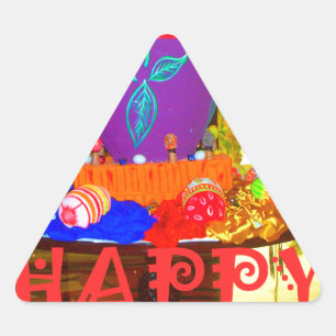 Vrolijke Feestelijke Lente Pasen Kleurrijke Eieren Sticker