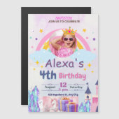 Vrolijke feestelijkheden - Kinder verjaardag Bash  Magnetische Uitnodiging (Voorkant / Achterkant)