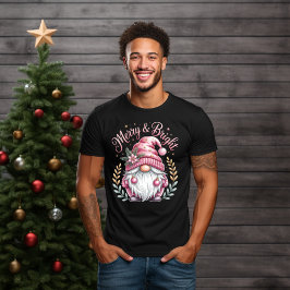 Vrolijke & Felroze Kerstkabouter T-shirt