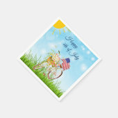 Vrolijke fiets van 4 juli met vlag servet (Hoek)